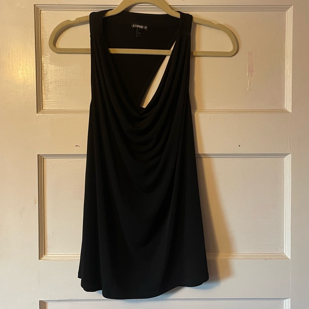 Express Black Scoop Top